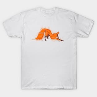 Fox yawning painting lineart T-Shirt